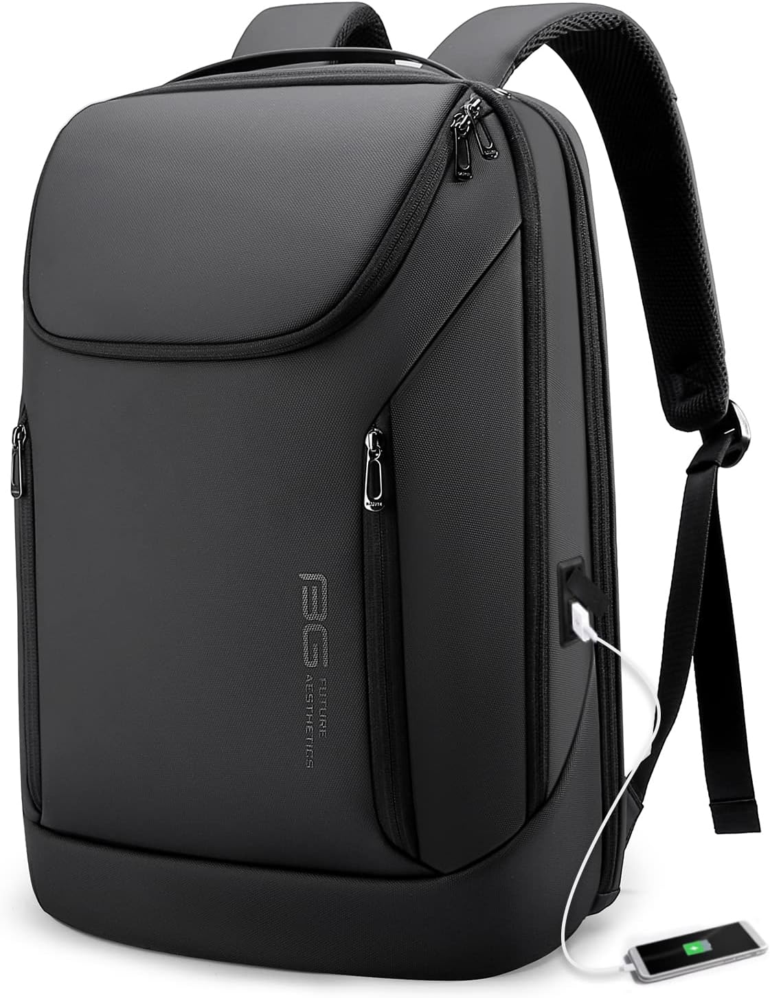 BANGE Mochila inteligente de negocios, impermeable, Negro, Grande