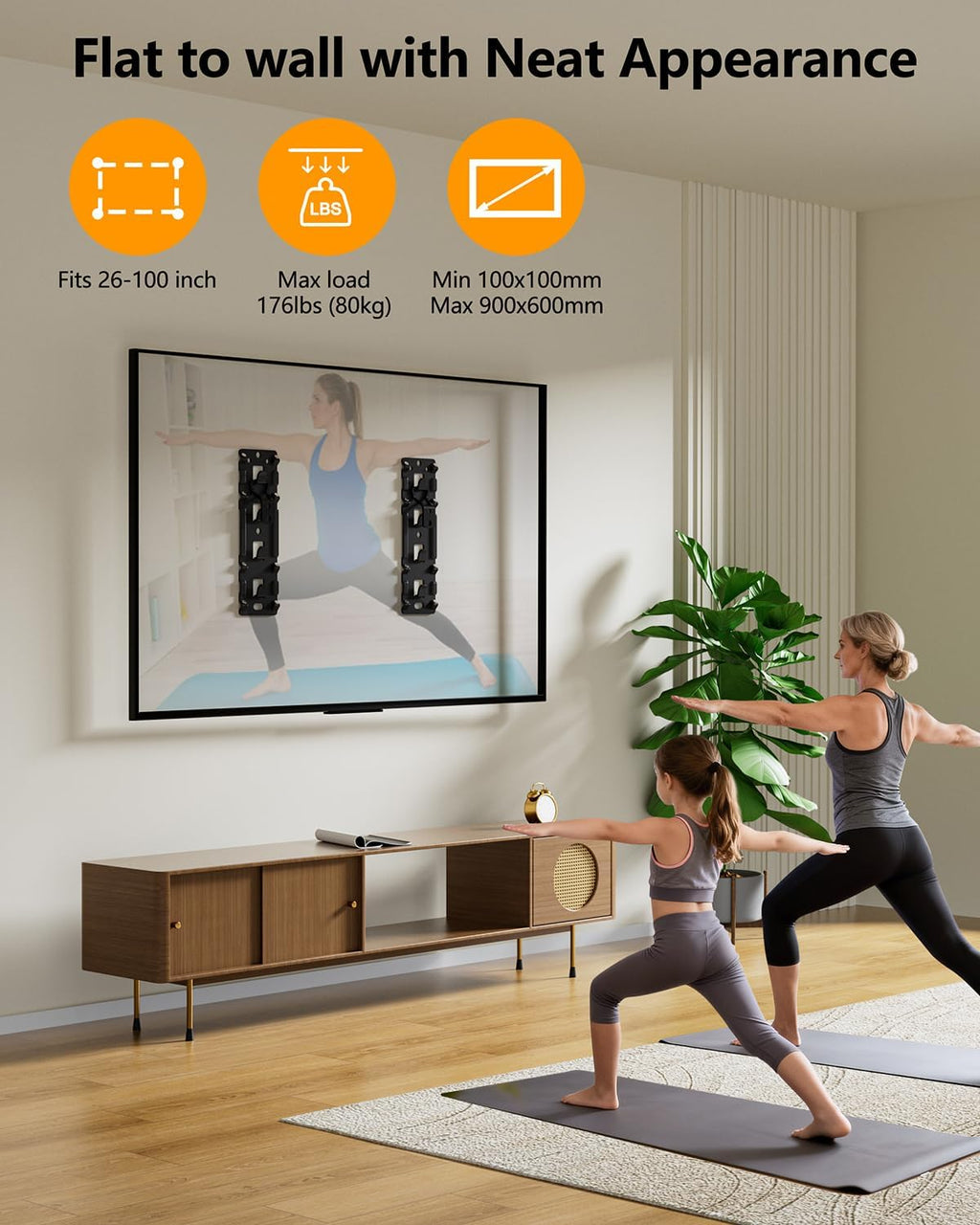 FORGING MOUNT Soporte de pared para TV sin perno para televisores de 26 a