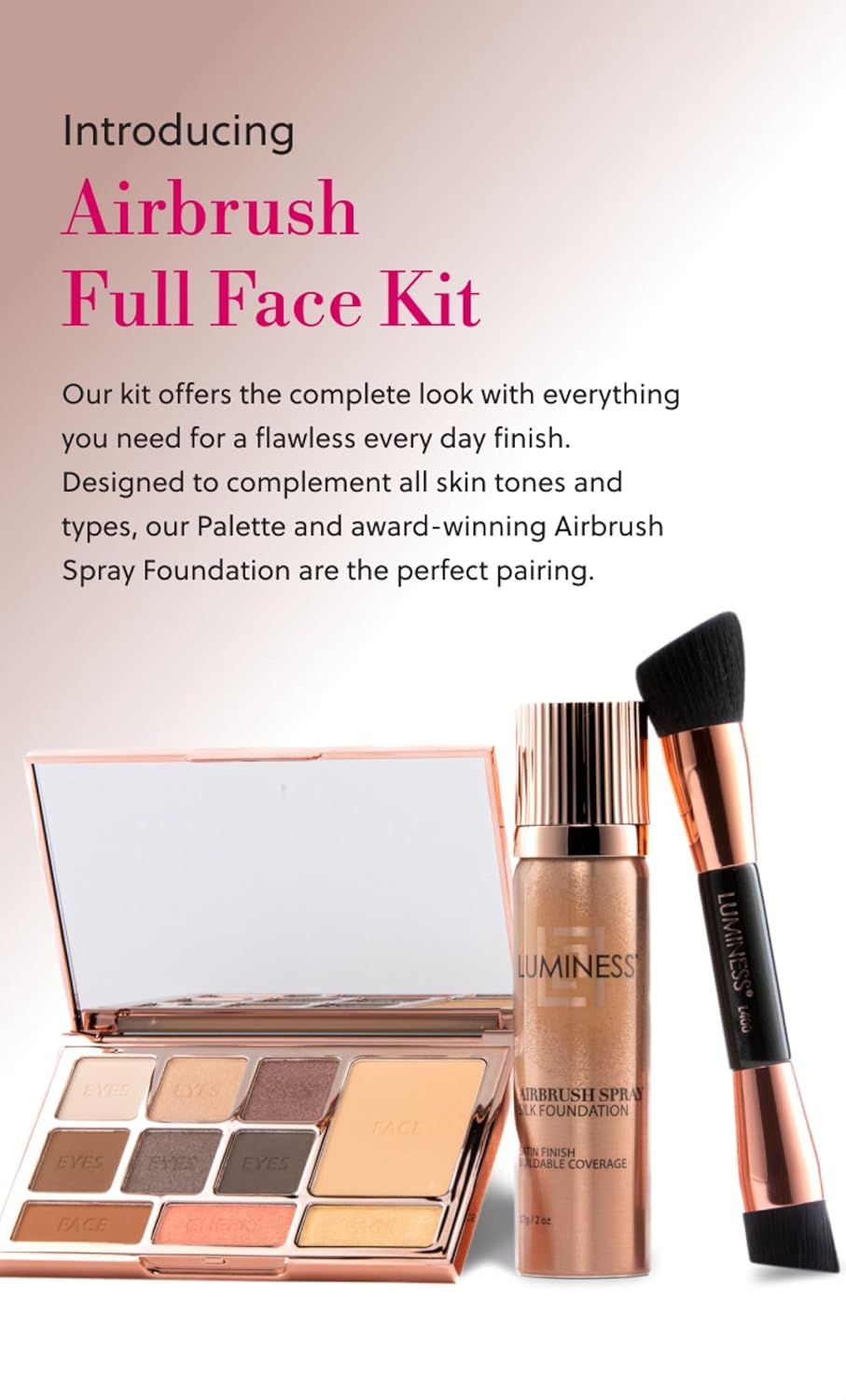 LUMINESS Face Time - Kit de maquillaje todo en uno, incluye paleta...