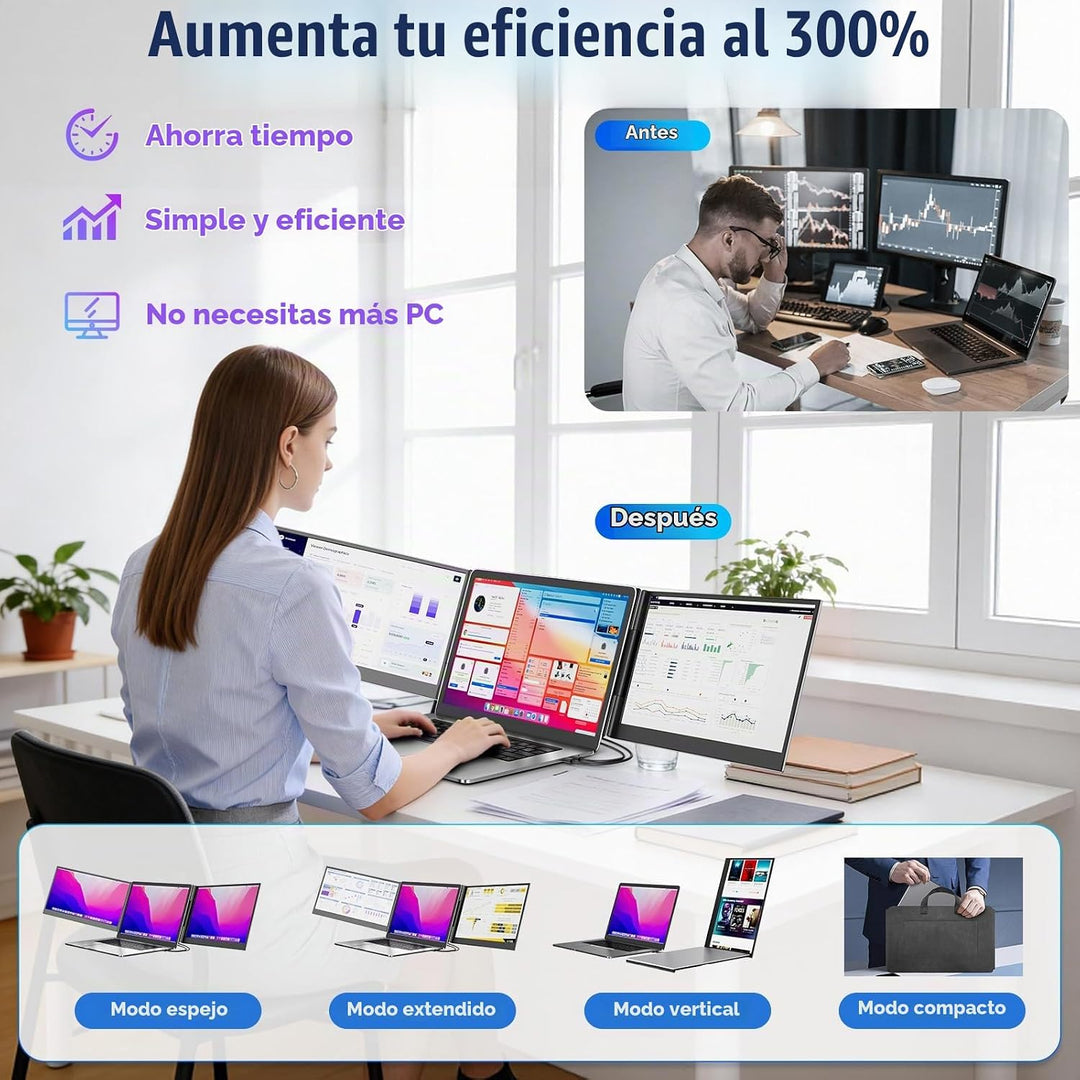 KEFEYA Extensor de pantalla para portátil de 15.6 pulgadas, 1080P F...