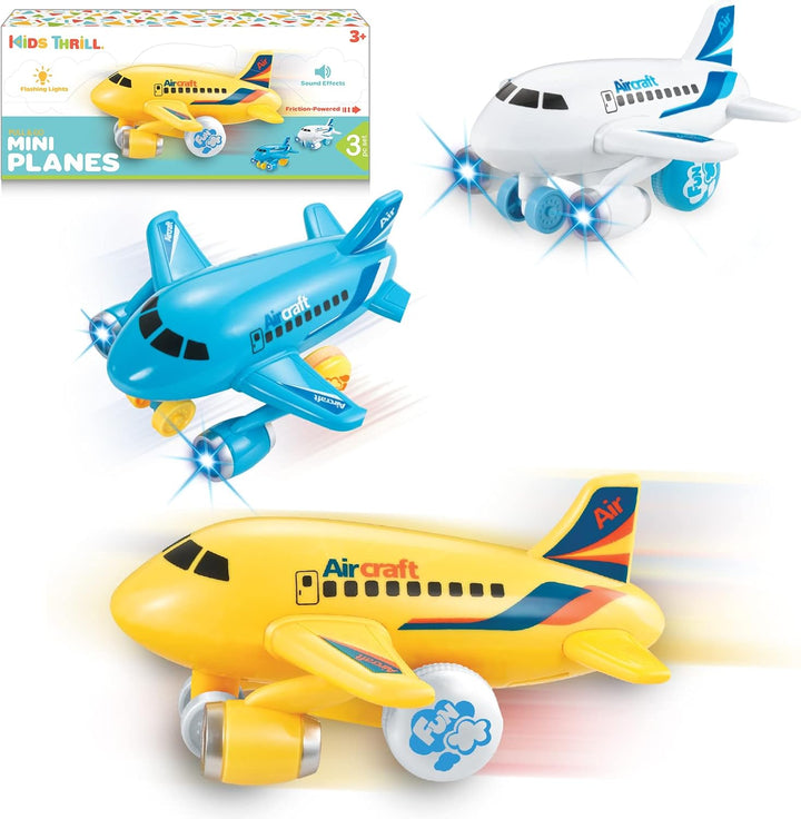 KIDSTHRILL Juguete de avión para niños y niñas. Juego de tres avion...