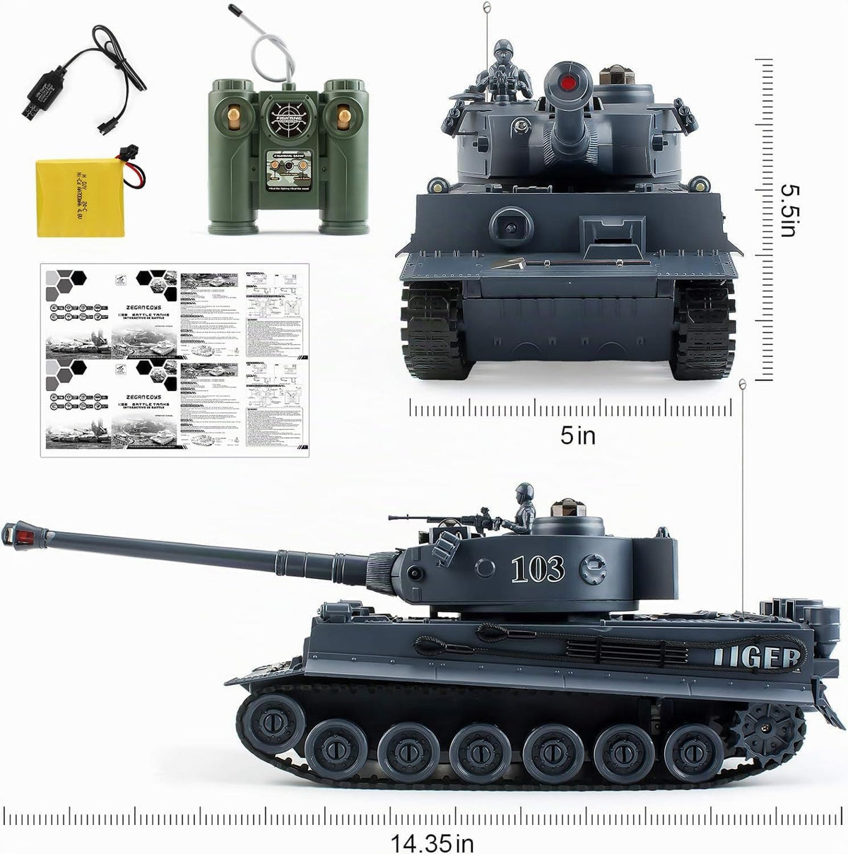 BEAURE Rc Tanks, 1:28 WW2 - Juguetes de tanque del ejército alemán de tigre