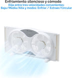 Comfort Zone CZ310R - Ventilador de ventana doble reversible de 3 v...