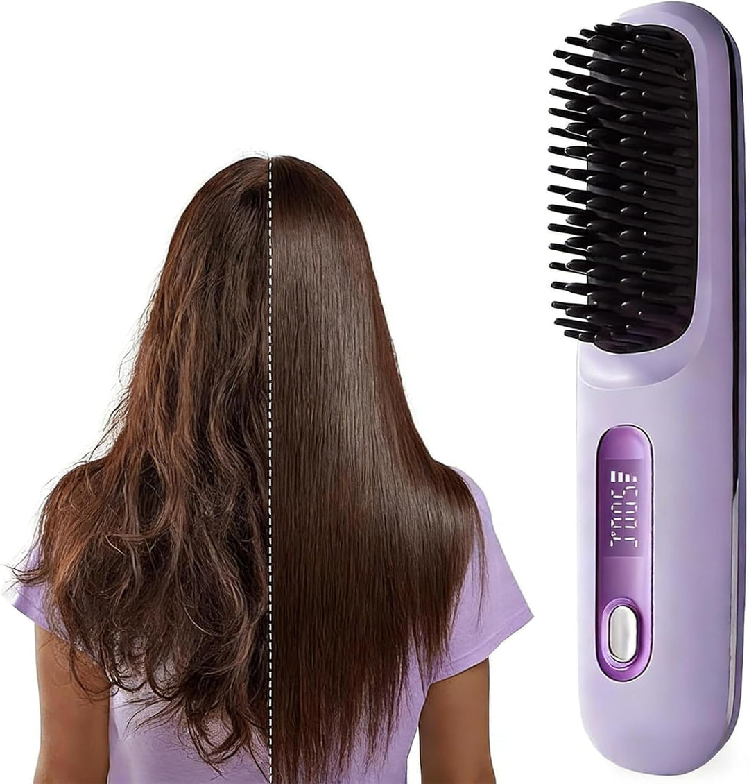 Cepillo de pelo inalámbrico para cabello corto, cepillos alisadores...