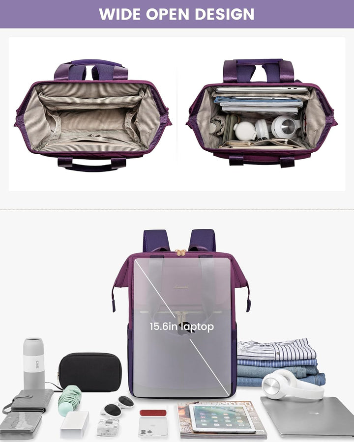 LOVEVOOK Mochila para laptop para mujer, mochila de trabajo convert...