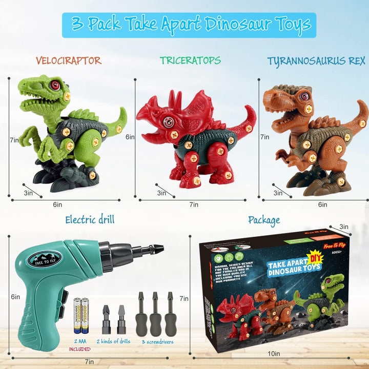 FREE TO FLY Juguetes de dinosaurio regalos para niños de 3, 4, 5, 6...