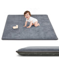 ACOMOPACK Tapete de juego para bebé de 1.3 pulgadas de grosor para piso, 50 x 50 pulgadas, tapete de espuma viscoelástica repelente al agua para el tiempo boca abajo, alfombra de terciopelo suave antideslizante para niños, niños pequeños y bebés gateando