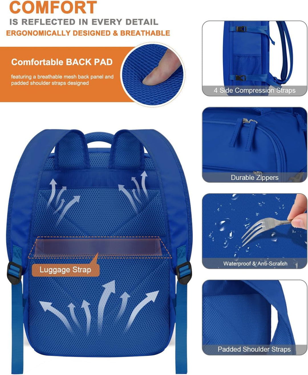Mochila de viaje Capolo para mujeres y hombres, mochila impermeable...