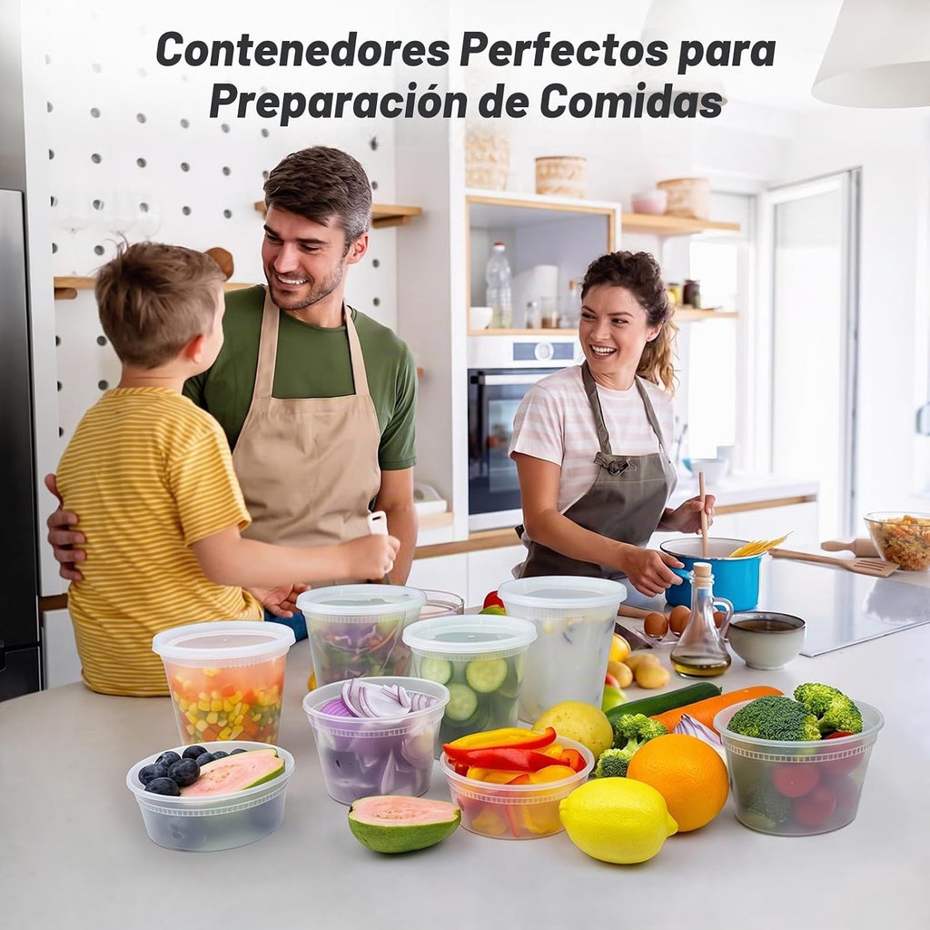 Dealusy Juego de 40 recipientes de 32 onzas con tapas