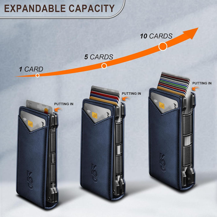 KEMISANT Billetera para hombre - Cartera delgada con clip para dine...