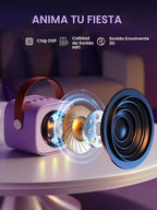 YLL Mini máquina de karaoke con 3 micrófonos inalámbricos, regalos para