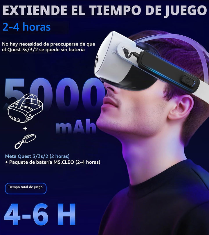 MS.CLEO Paquete de baterías para Meta\/Oculus Quest 3s\/3\/2, 5000m...