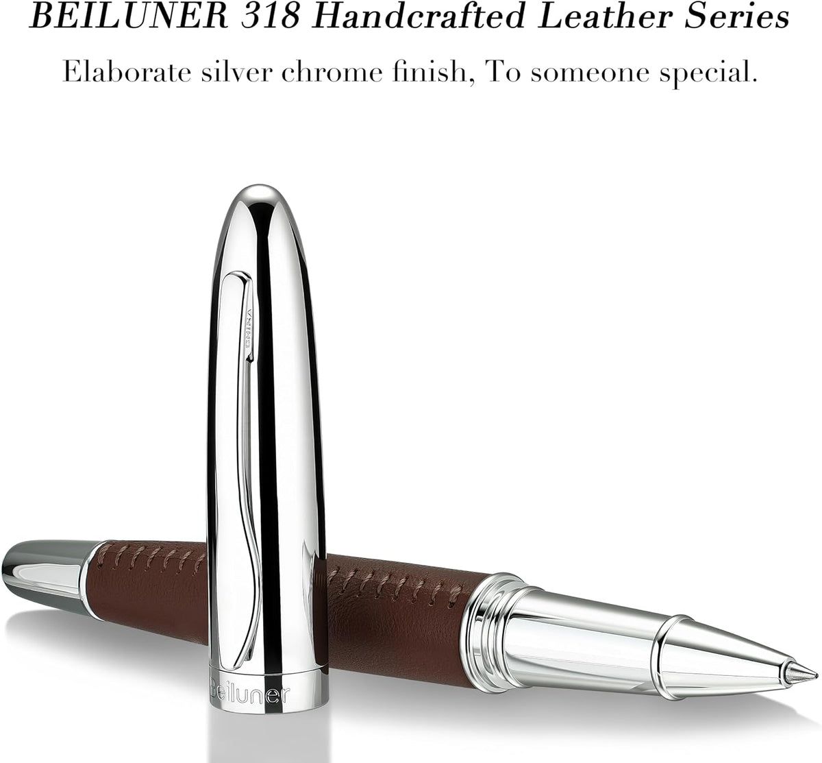 BEILUNER - Bolígrafo de cuero exquisito, aspecto elegante, lujoso
