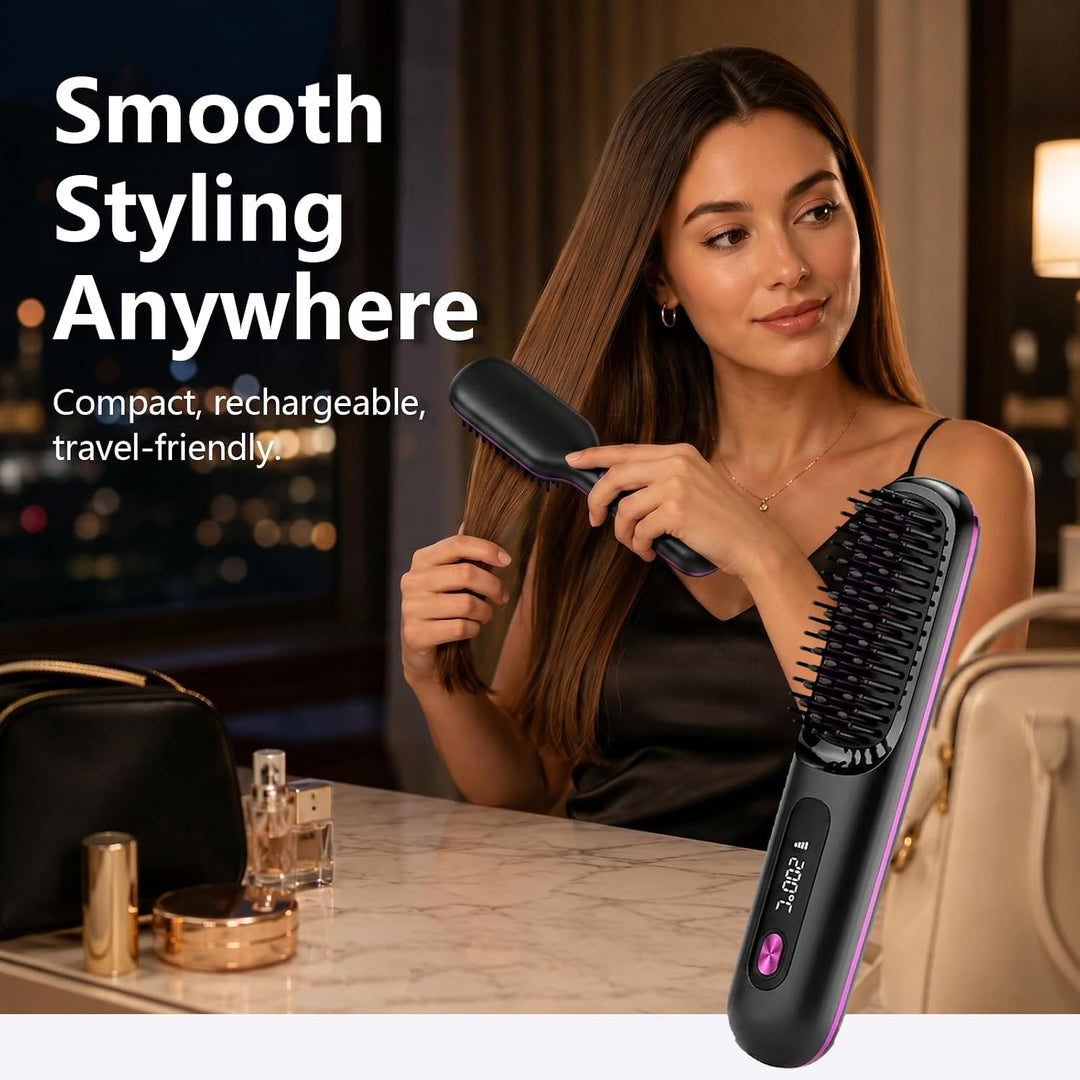 XUNIQ Go Brush Pro - Cepillo alisador de pelo inalámbrico, portátil...
