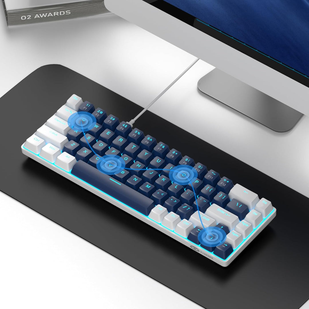 MageGee MK-Box - Teclado mecánico portátil 60% para juegos, retroil...