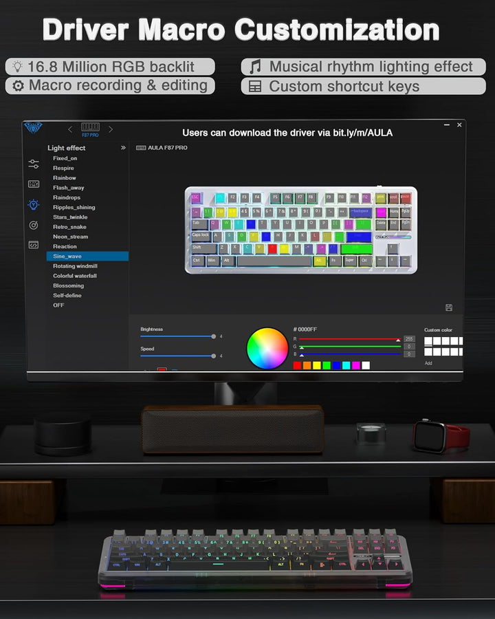 AULA F87 Pro Teclado Mecánico Inalámbrico, Teclado Personalizado In...