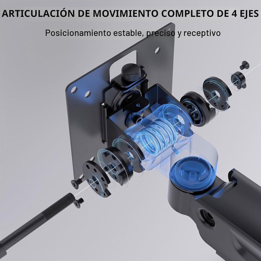 WALI Brazo de monitor resistente para pantalla curva 1000R de 13-49