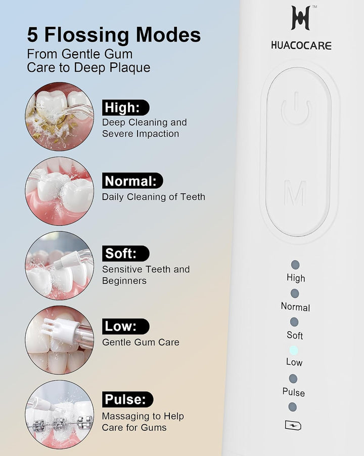 Kit de Cuidado Dental Pro Mejorado: Hilo Dental de Agua de 5 Modos...