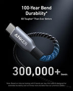 Anker Prime USB C a USB C Cable, 240W Fast carga Durable Cable (3 ft)