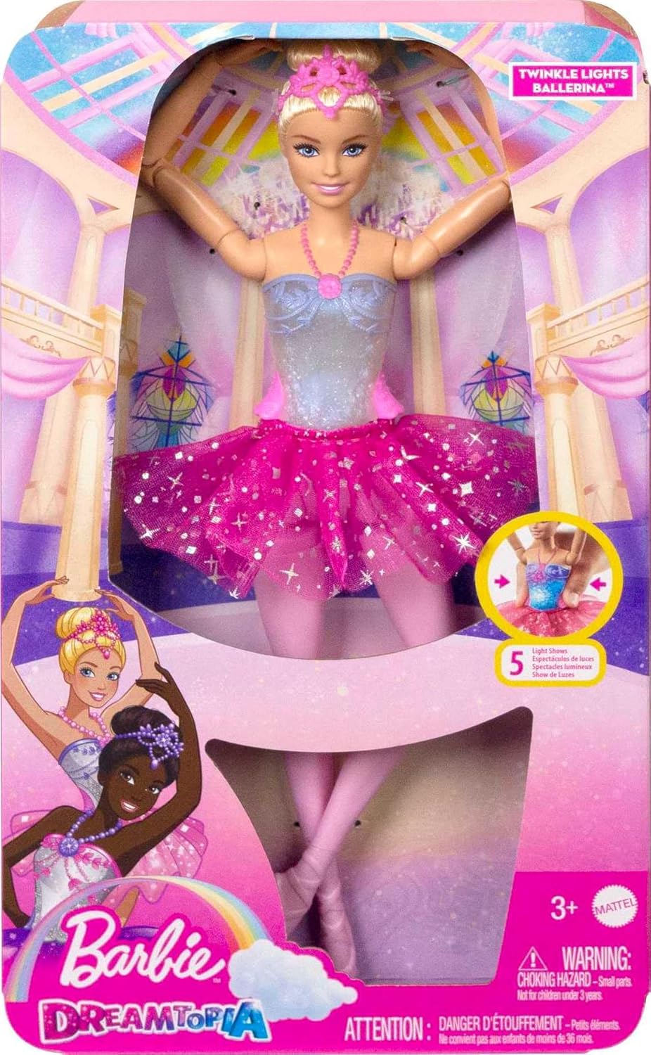 Muñeca Barbie Dreamtopia Twinkle Lights Ballerina con cabello rubio...