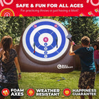 Swooc Games - Bull Hawker | Dardos de hacha gigante con más de 15 juegos | Juego de lanzamiento de hachas para patio trasero con bomba de aire | Juegos grandes al aire libre para adultos y familia |
