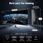 Hikers Monitor curvo para juegos de 34 pulgadas UWQHD 200Hz HDMI 2....
