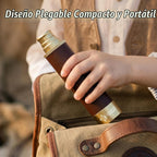 Telescopio Pirata Retro Zoomable 25x30 Monocular de Bolsillo Portátil Plegable Lente BAK-4 Spyglass del Capitán Jack Telescopio de Mano Vintage para Niños