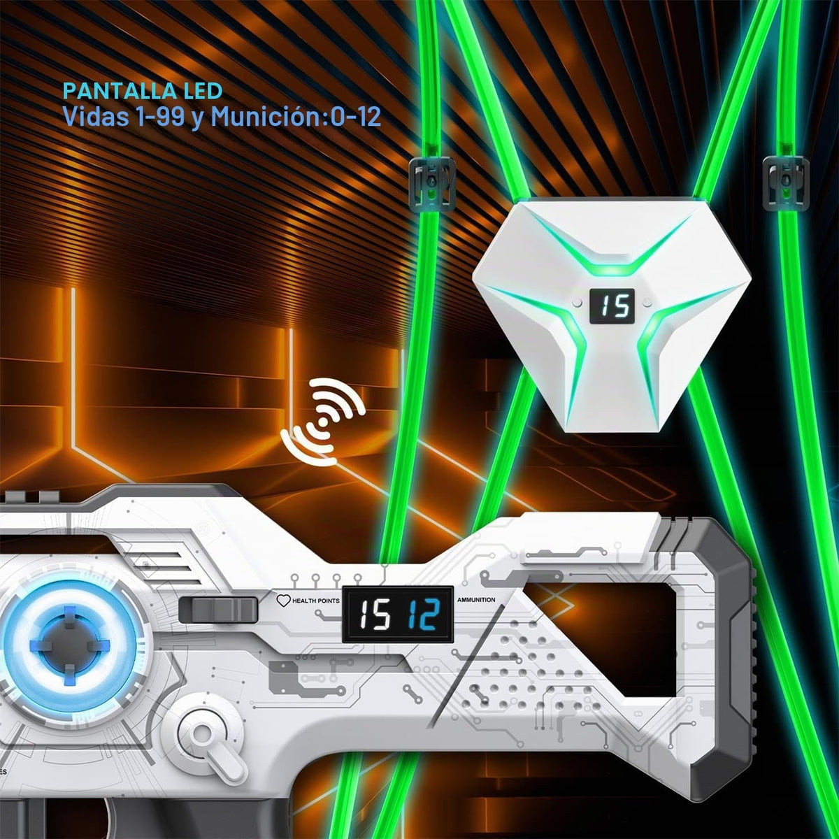 Laser Tag Recargable, Set de Lazer Tag de 2 para Niños Juego Interior y Exterior, Ideas de Regalo para Niños Adolescentes y Adultos, Juguetes Geniales para Adolescentes de 8 9 10 11 12+ Años Niños y