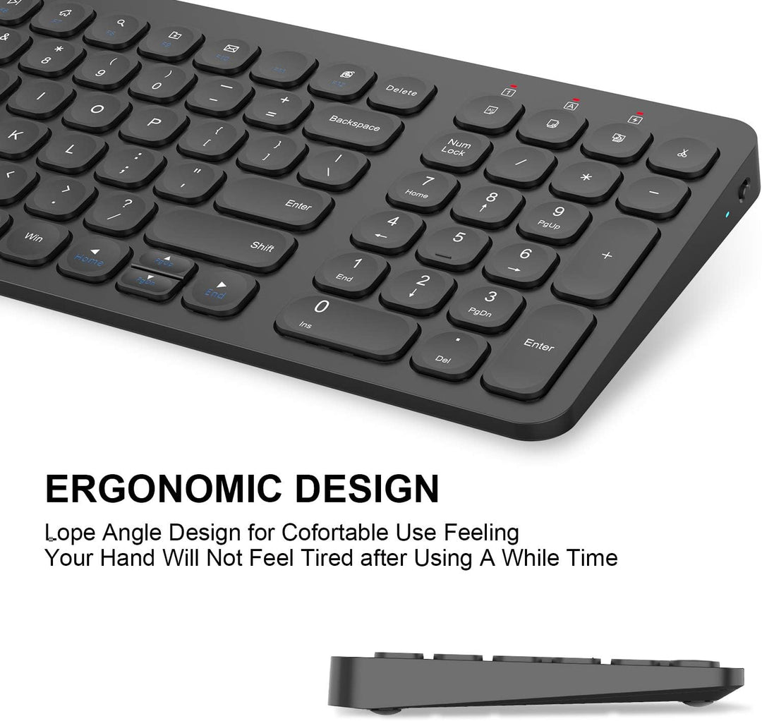 Cimetech - Juego de teclado y mouse inalámbricos compactos de tamañ...