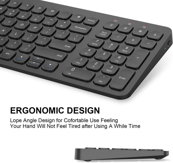 Cimetech - Juego de teclado y mouse inalámbricos compactos de tamañ...