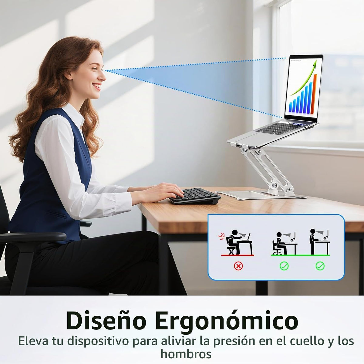 Urmust - Soporte de aluminio ligero para laptop y notebook de hasta...