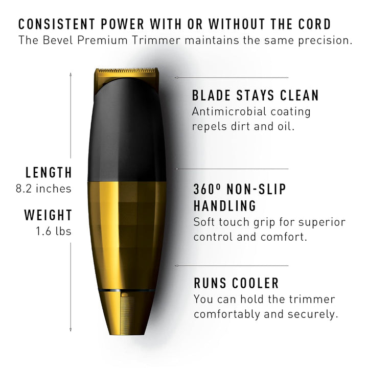 Bevel - Recortador de barba para hombres - Edición dorada, recortad...