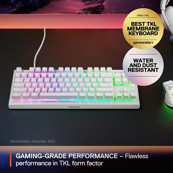 SteelSeries Apex 3 TKL White RGB - Teclado para juegos \u2014 Facto...