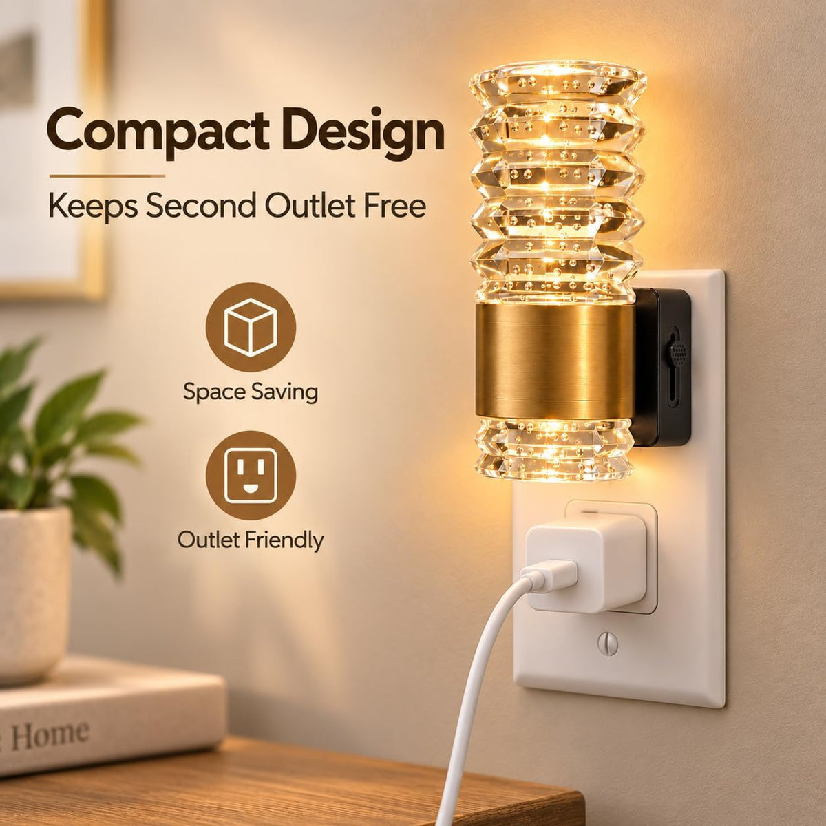 Luz nocturna LED, luces nocturnas enchufables la pared