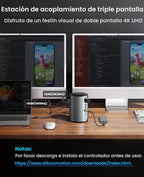 ORICO Estación de acoplamiento para monitor triple USB-C con 3 puertos HDMI, base USB C 15 en 1 para MacBook Pro M1/M2/Windows, 7 puertos USB, Ethernet, 100 W PD, lector de tarjetas SD/TF, audio de