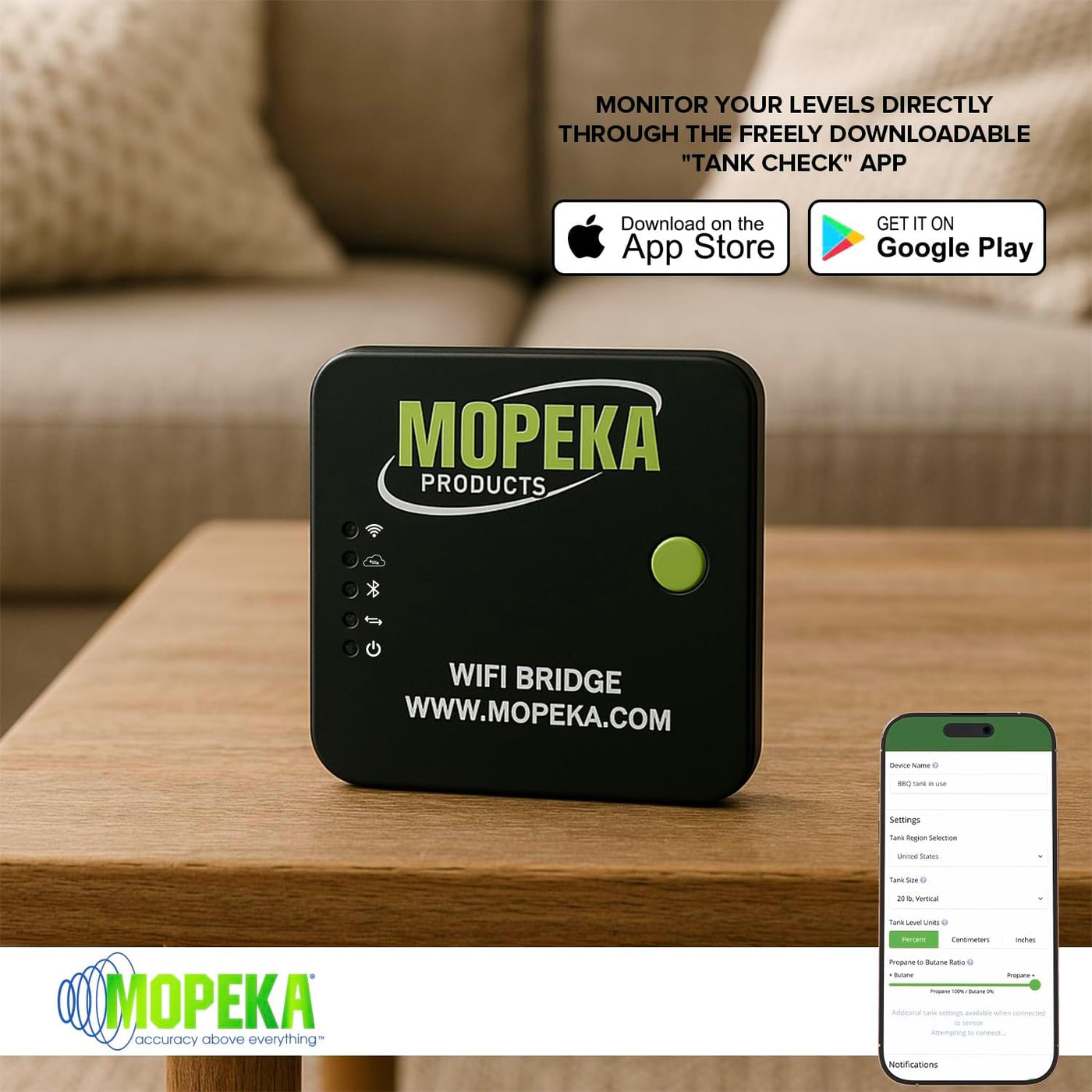 Mopeka Puente de enrutador Bluetooth/WiFi de verificación