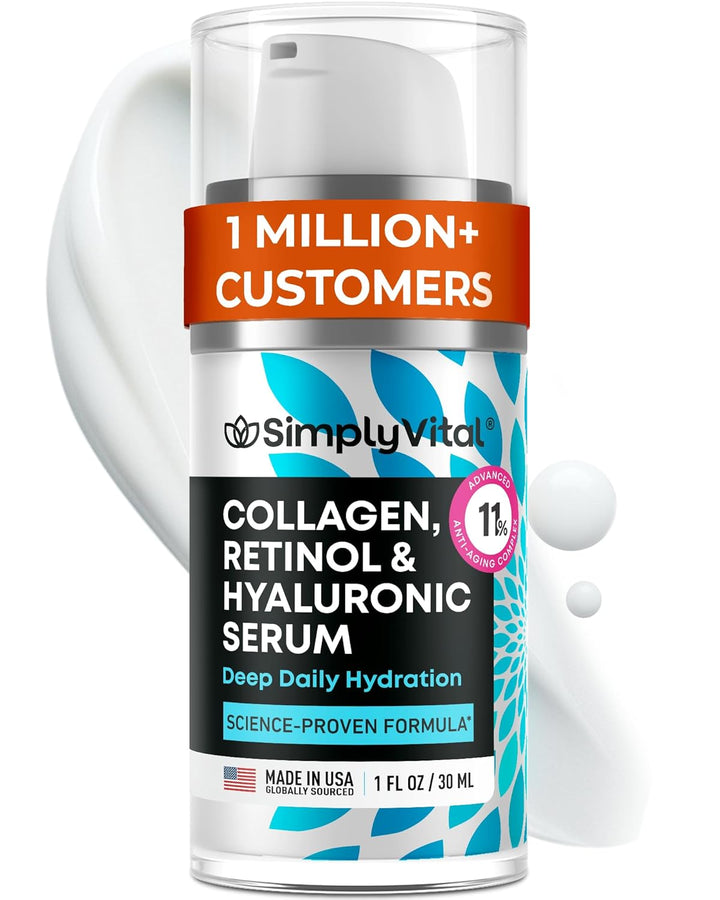 SimplyVital Suero de colágeno, retinol y ácido hialurónico \u2013 H...