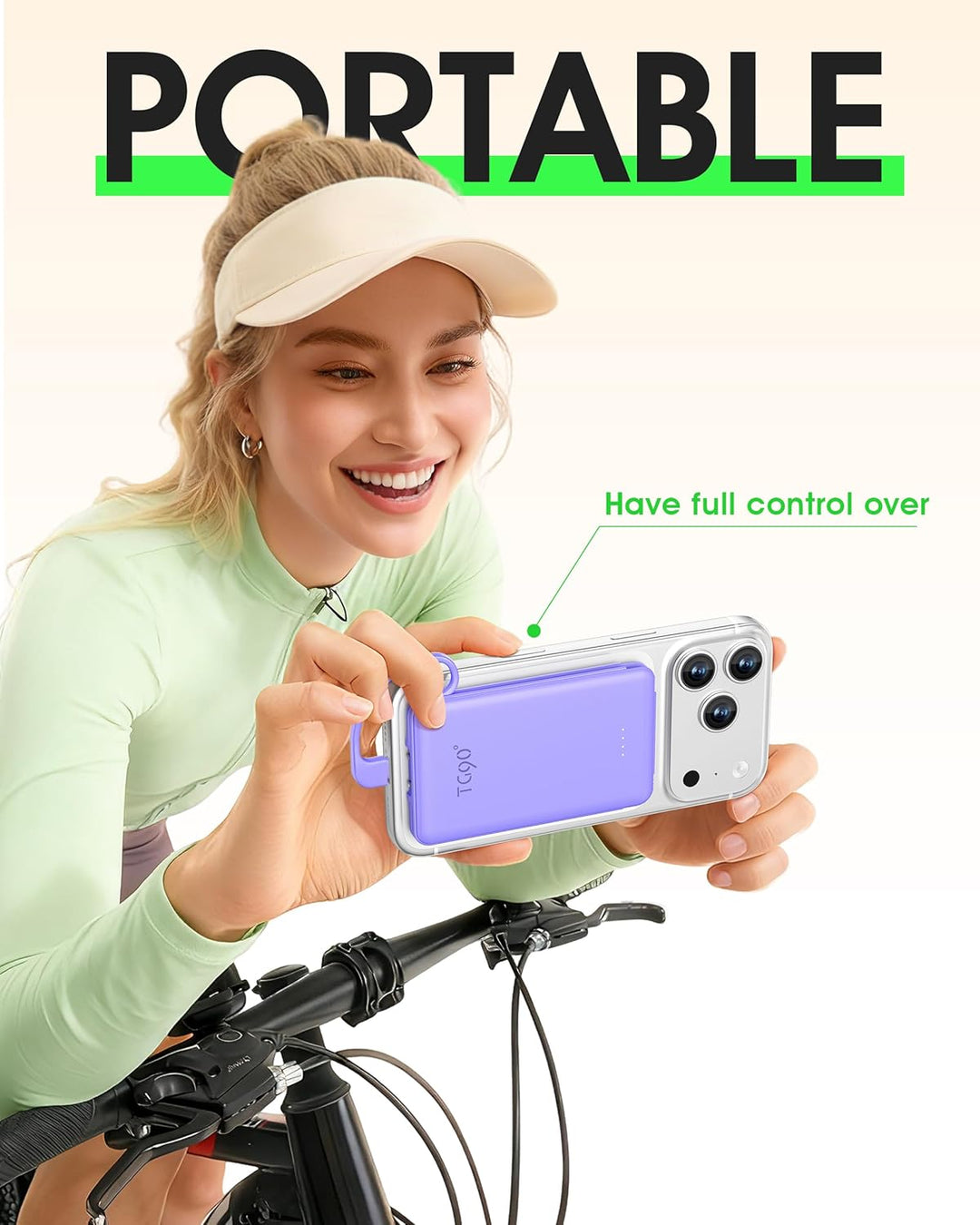 TG90° Cargador portátil de 5000 mAh con enchufe y cables de pared d...