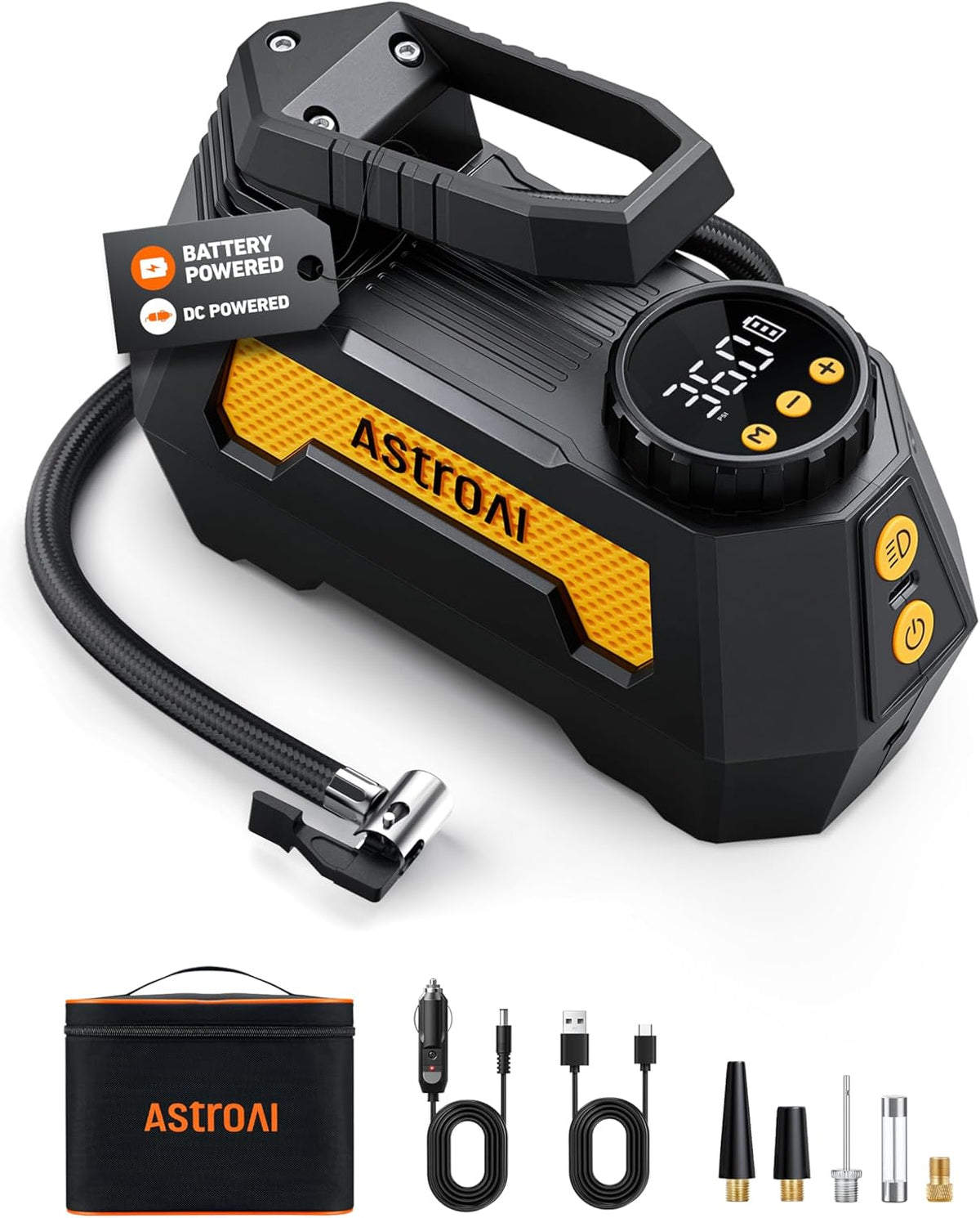 AstroAI H2 Pro - Inflador de neumáticos inalámbrico, compresor de a...