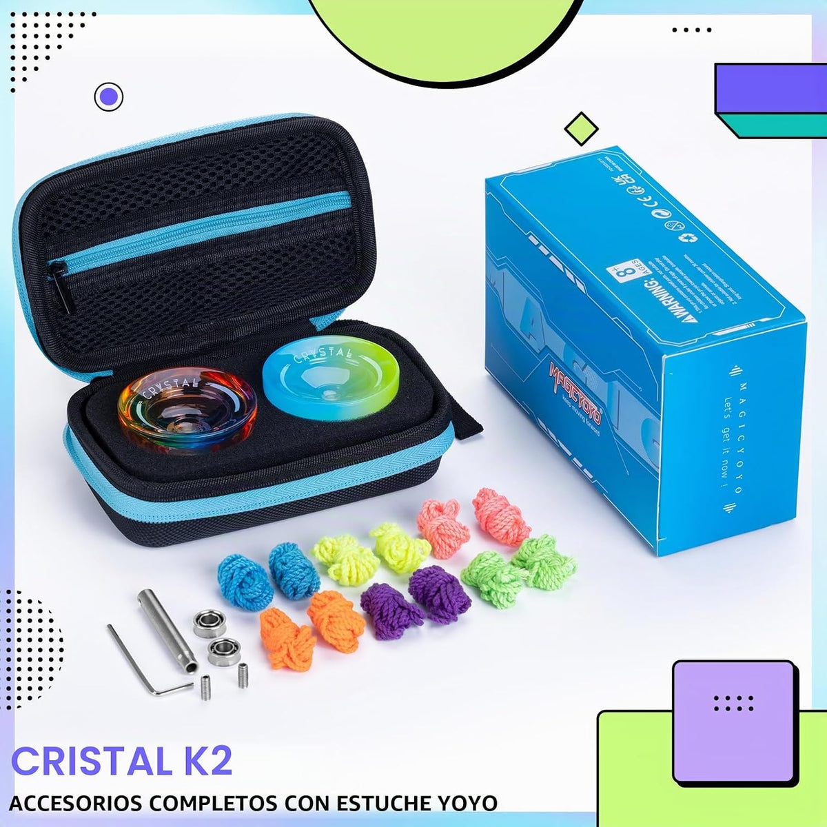 K2 Yoyo Crystal - Yoyo profesional sensible para niños principiantes