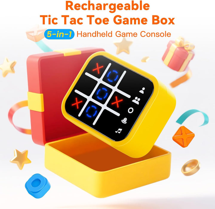 Niufuntek Caja de Juego Recargable de Tic Tac Toe con 5 Divertidos...