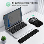 TECKNET Reposamuñecas para teclado y alfombrilla para mouse 2 en 1 con