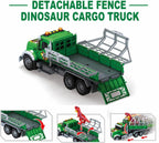 14" juguete verde del camión del dinosaurio, camión de remolque
