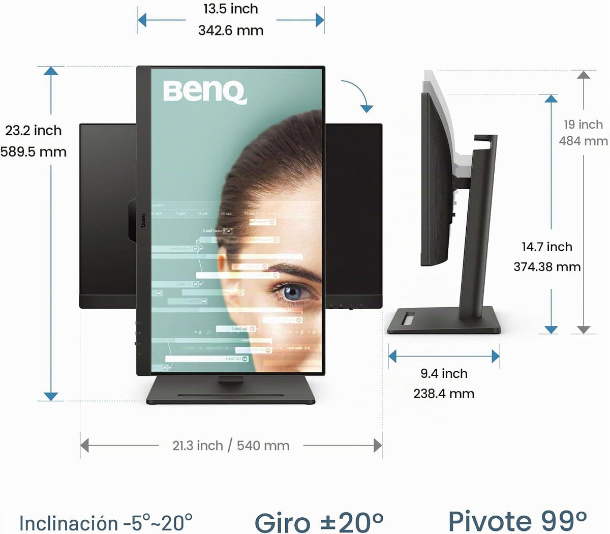 BenQ GW2490T Monitor de computadora de 24 pulgadas, 100 Hz, FHD 192...