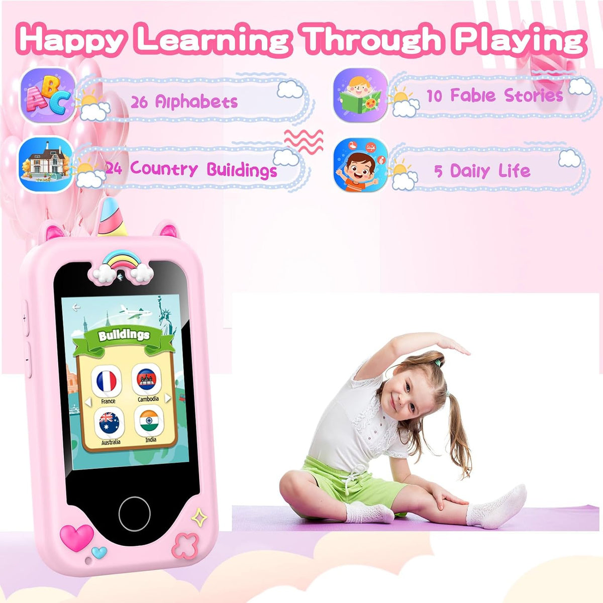 Kids Smart Phone Toy para Toddler Girls Boys Ages 3-10