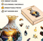 Paisaje en jarrones de cerámica, rompecabezas para adultos, regalos de madera, 125 piezas, 12.6 x 6.7 pulgadas