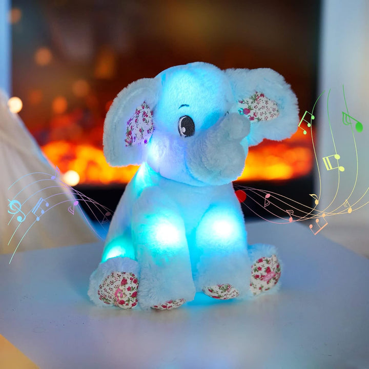 BSTAOFY - Elefante de peluche musical con luces LED de 12 pulgadas,...