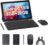 Android 15 Tablets 10 pulgadas, 2 en 1 Tablet con funda para teclad...