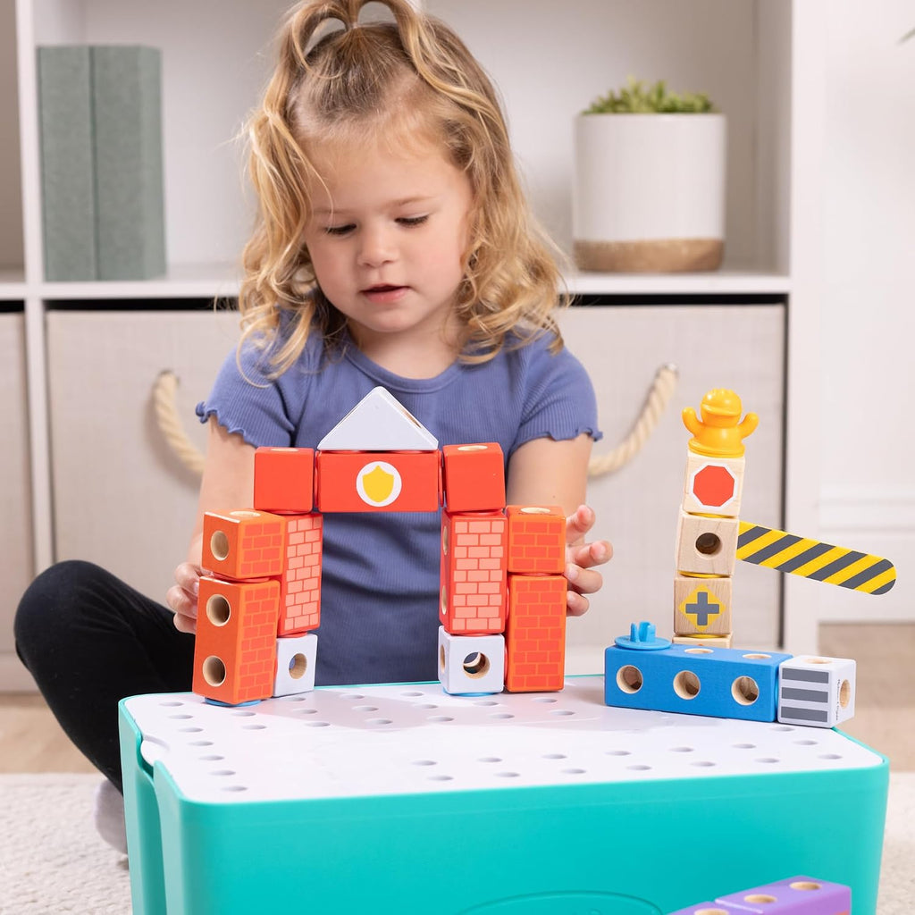 Melissa & Doug Blockables Rescue City - Juego de juguetes de construcción