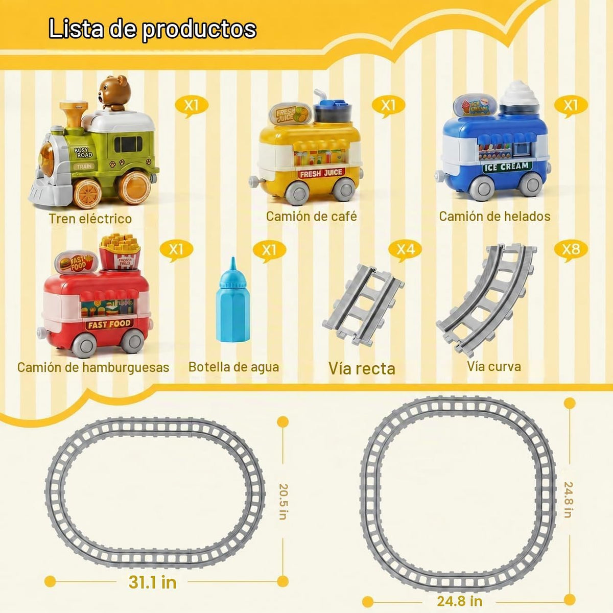 Dimoarch Juego de tren eléctrico para niños pequeños de 1, 2, 3, 4 años